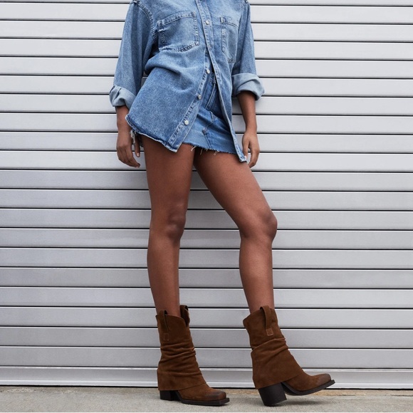 Suede brown Western Boots Pia Steve Madden 7 - Picture 2 of 11